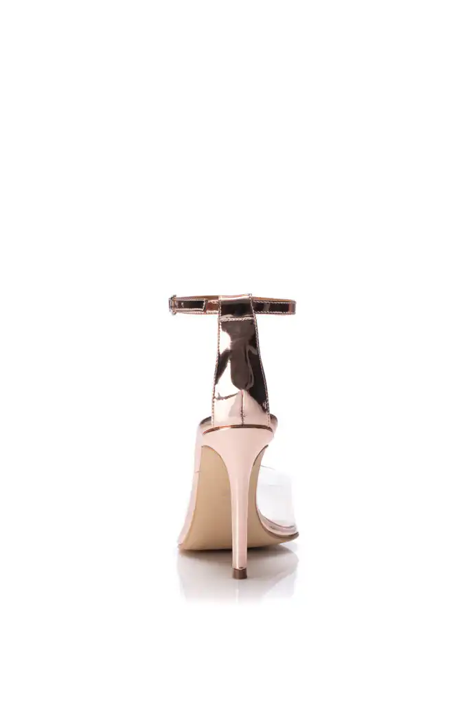 Sandale Plexi-Gold Rose
