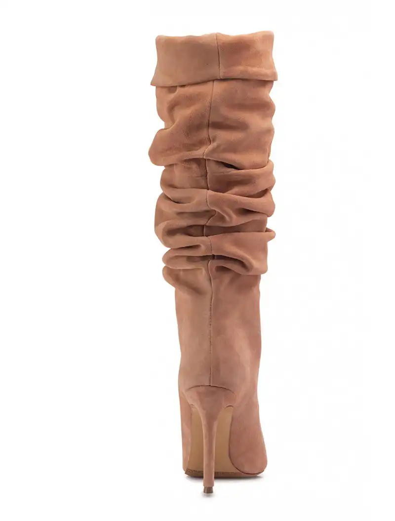 Cizme Fronsate Beige