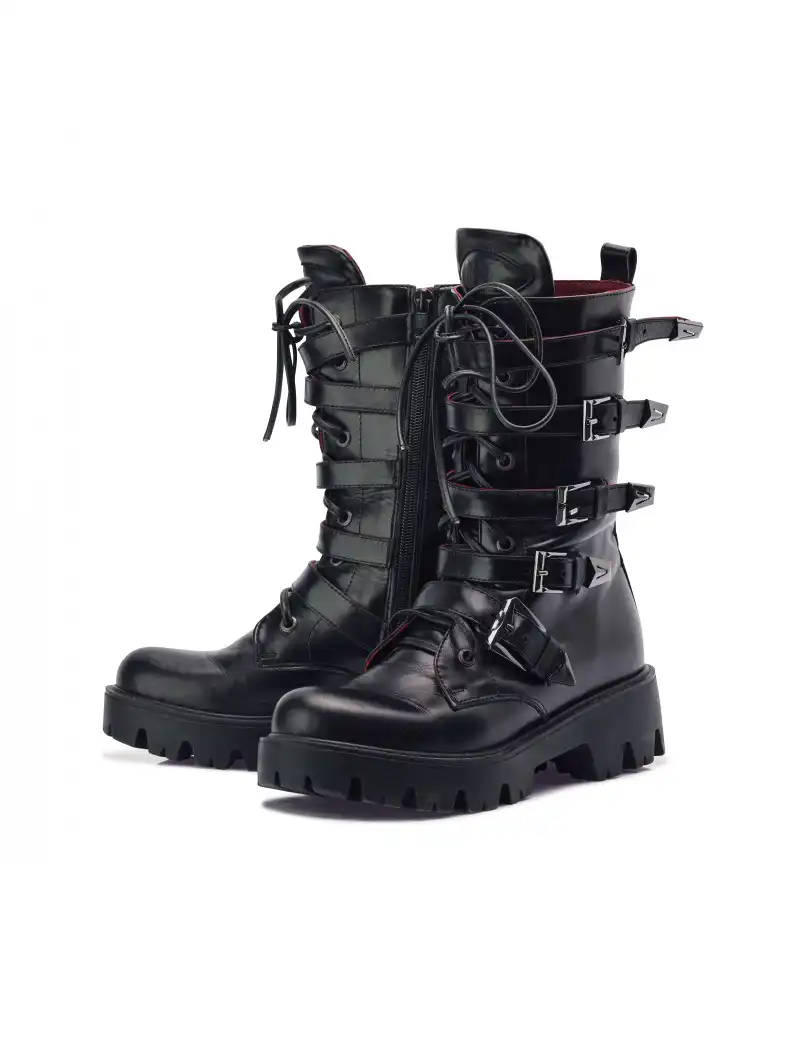 Bocanci cu accesorii metalice Luisa Black