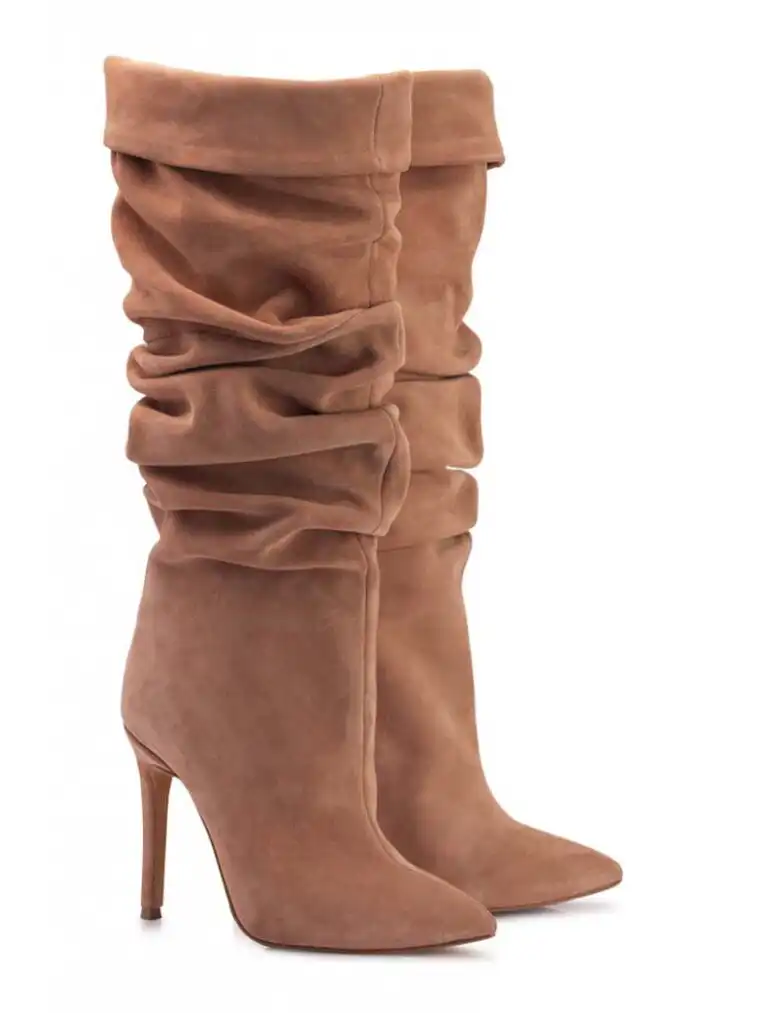 Cizme Fronsate Beige