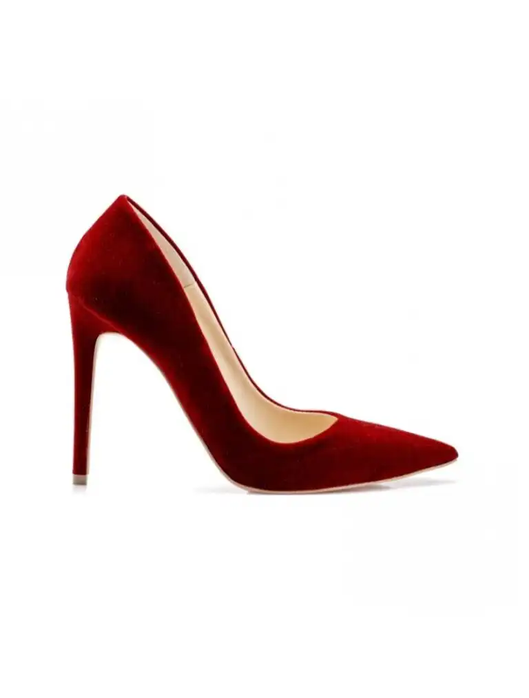 Pantofi Stiletto Tania Velvet Red